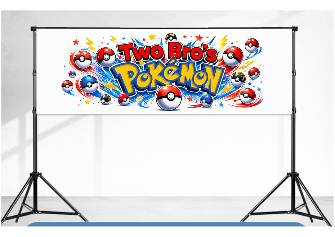 Two Bros Pokemon Banner Front and Back Print