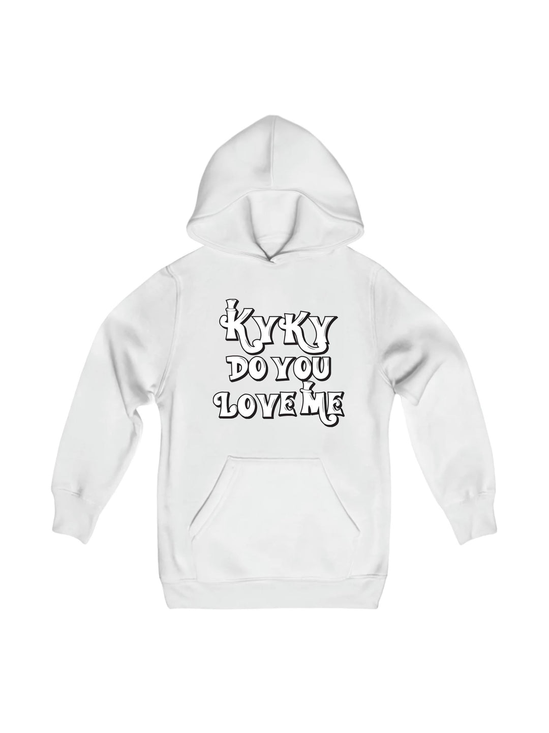 kyky do you love me white Youth Hoodie