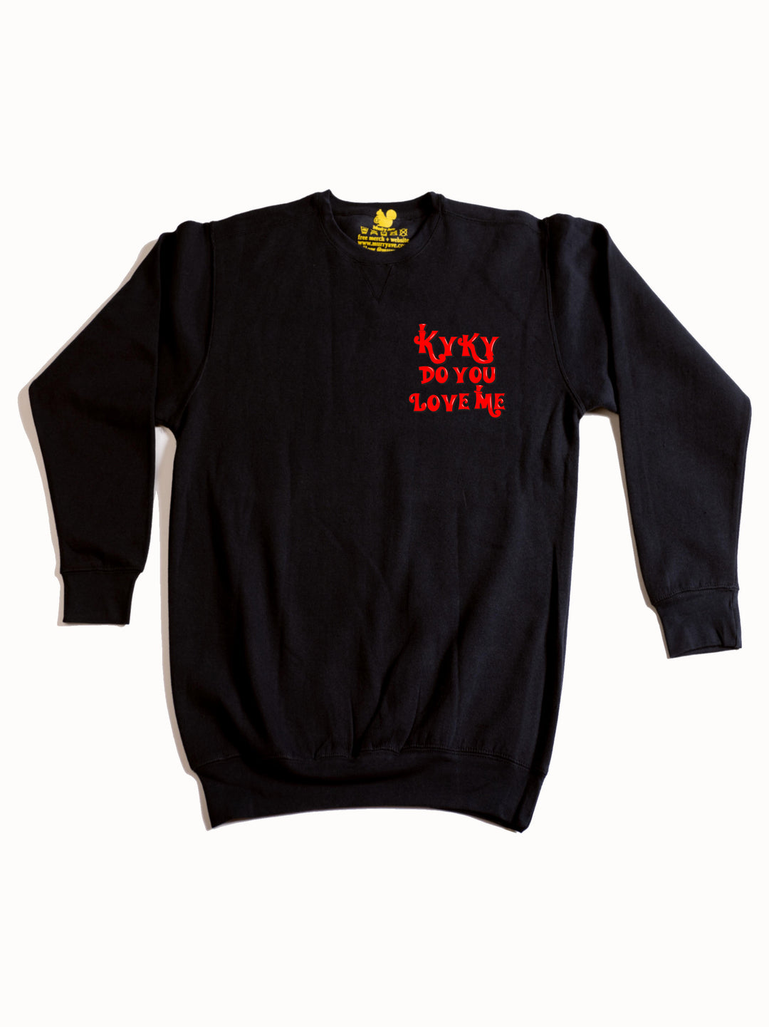 Kyky Do You Love Me Red Pocket Crewneck Sweatshirt
