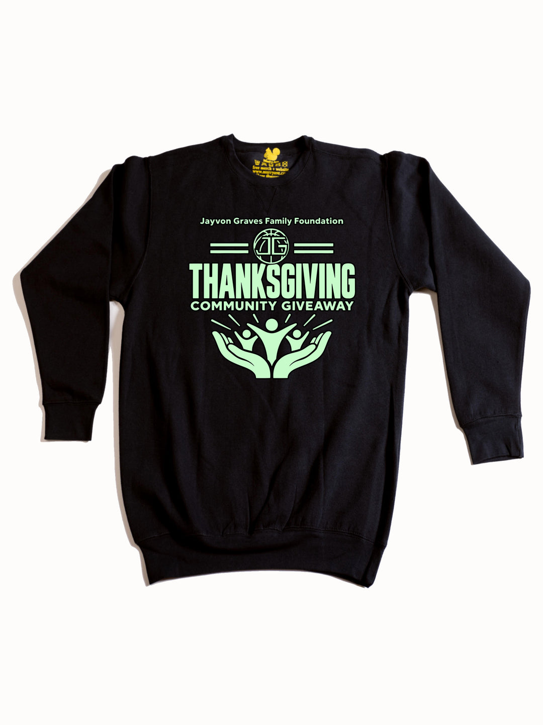 Jayvon Graves Family Foundation Thanks Giving Community Giveaway Crewneck Sweatshirt