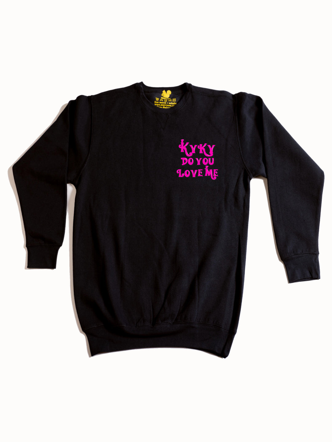 Kyky Do You Love Me Pink Pocket Crewneck Sweatshirt