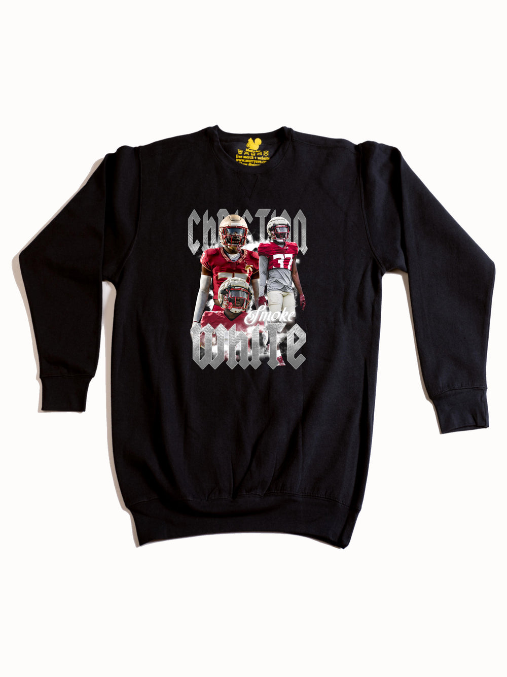Christian White Collage  Crewneck Sweatshirt