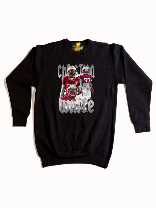 Christian White Collage  Crewneck Sweatshirt