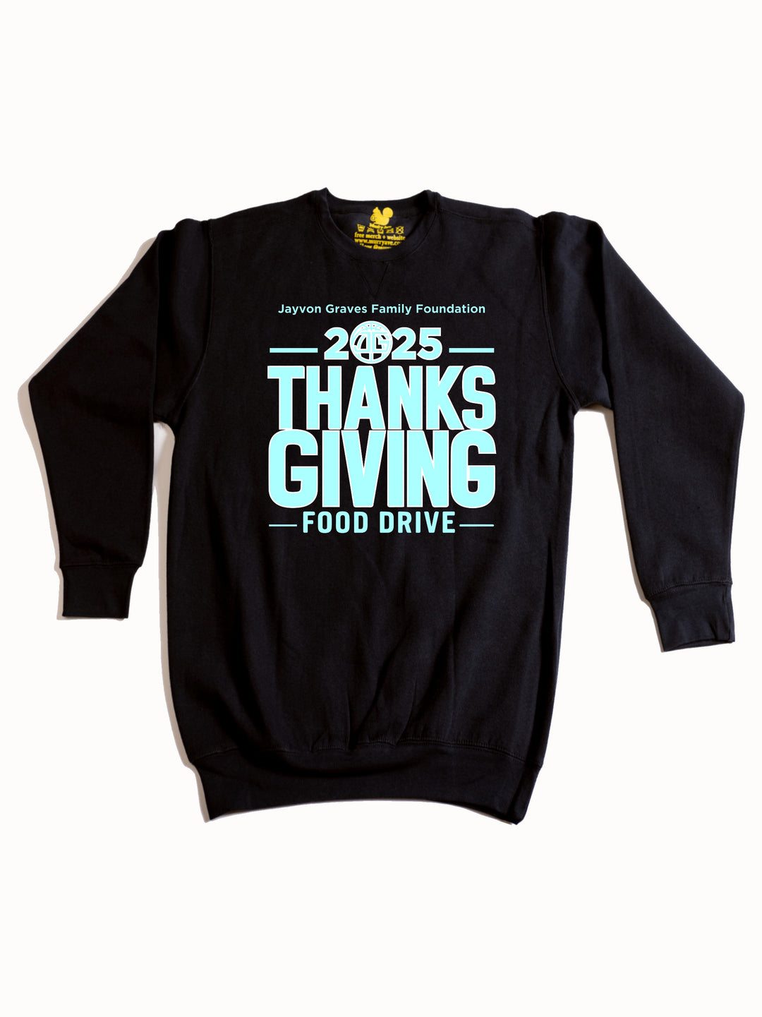 Jayvon Graves Foundation 2025 Thanks Giving Blue R Crewneck Sweatshirt