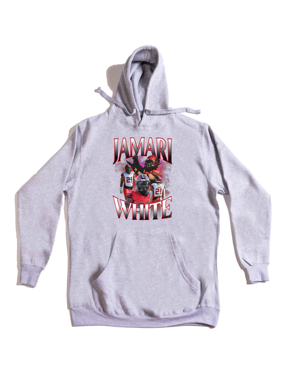 Jamari White Collage Hoodie