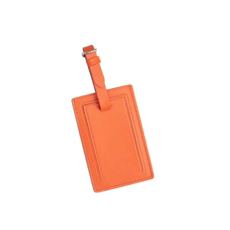 Top-Grain Leather Baggage Tag x 25, Orange