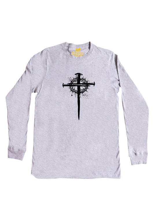 Cross with Crown Logo Black Long Sleeve