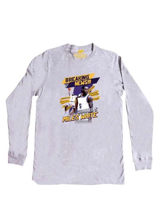MIles White Collage Long Sleeve