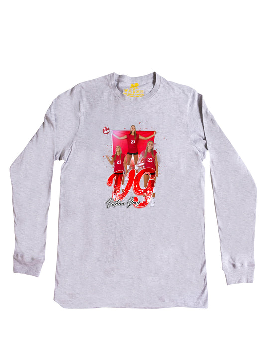 Victoria Gray Initials Long Sleeve