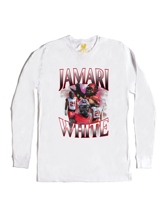 Jamari White Collage Long Sleeve