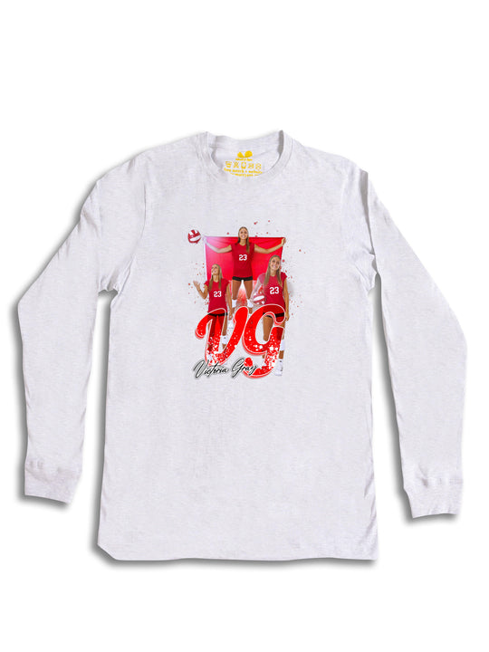 Victoria Gray Initials Long Sleeve