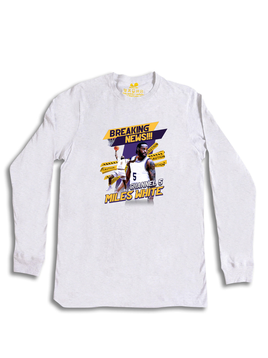 MIles White Collage Long Sleeve