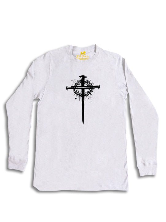 Cross with Crown Logo Black Long Sleeve