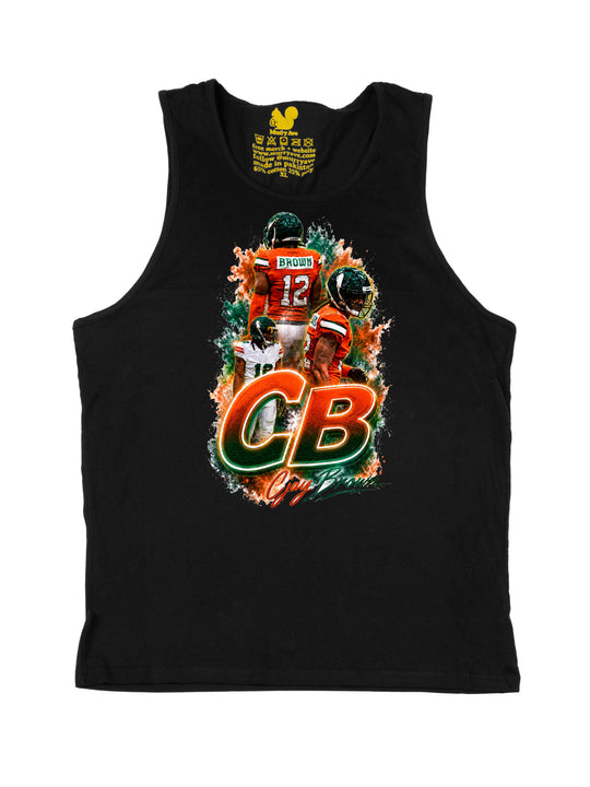 Cjay Brown Initials Tank Top