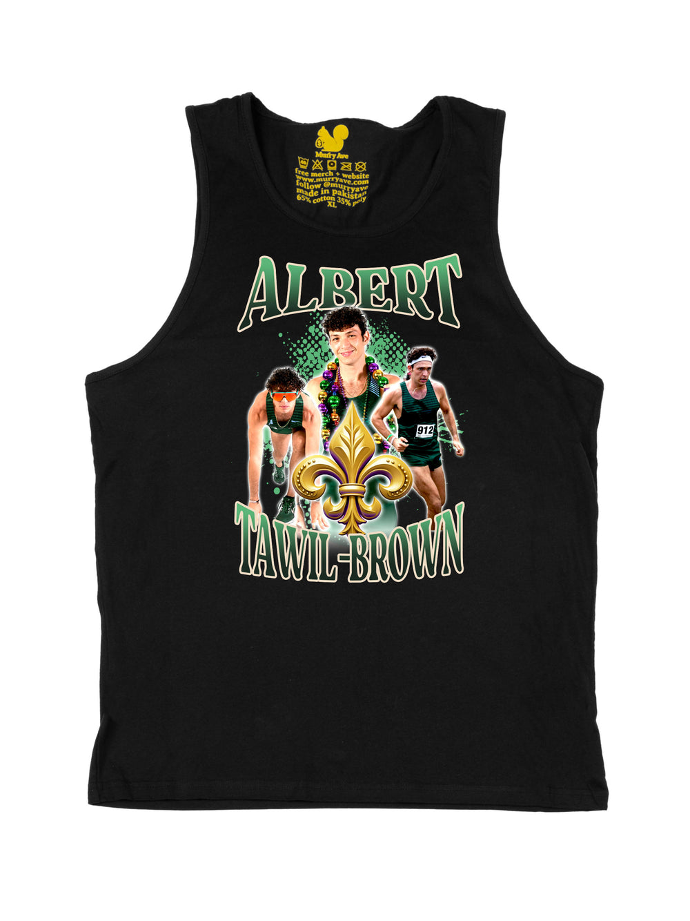 Albert Tawil Brown Collage Tank Top