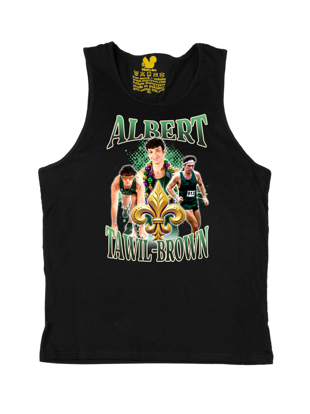 Albert Tawil Brown Collage Tank Top