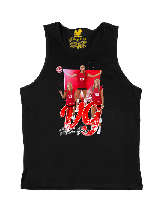 Victoria Gray Initials Tank Top