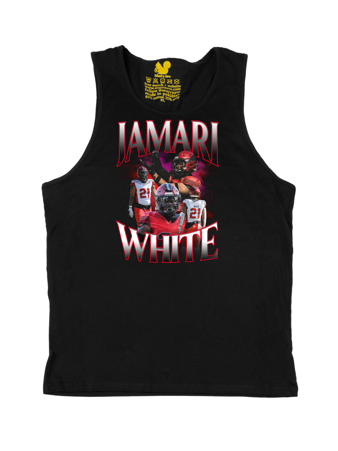 Jamari White Collage Tank Top