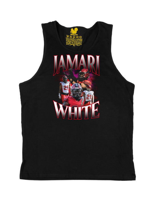 Jamari White Collage Tank Top