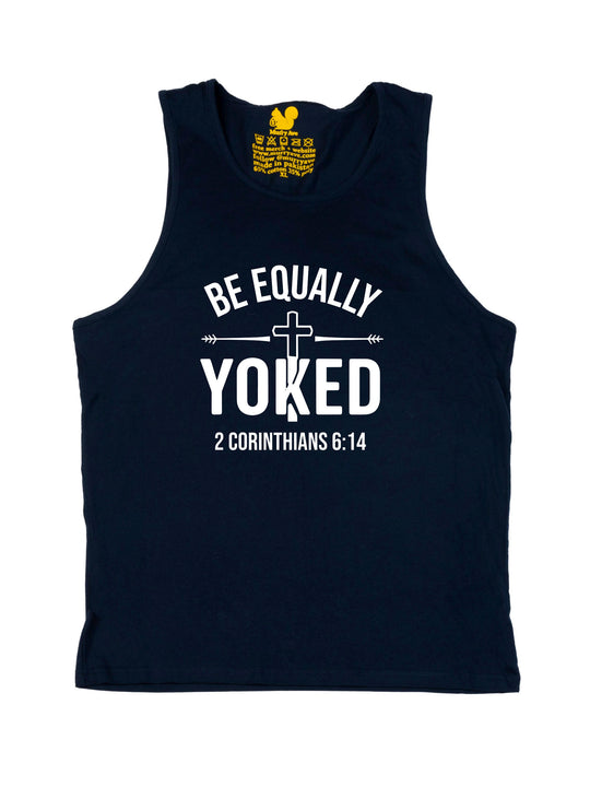 Be Equally Yoked Logo White Tank Top