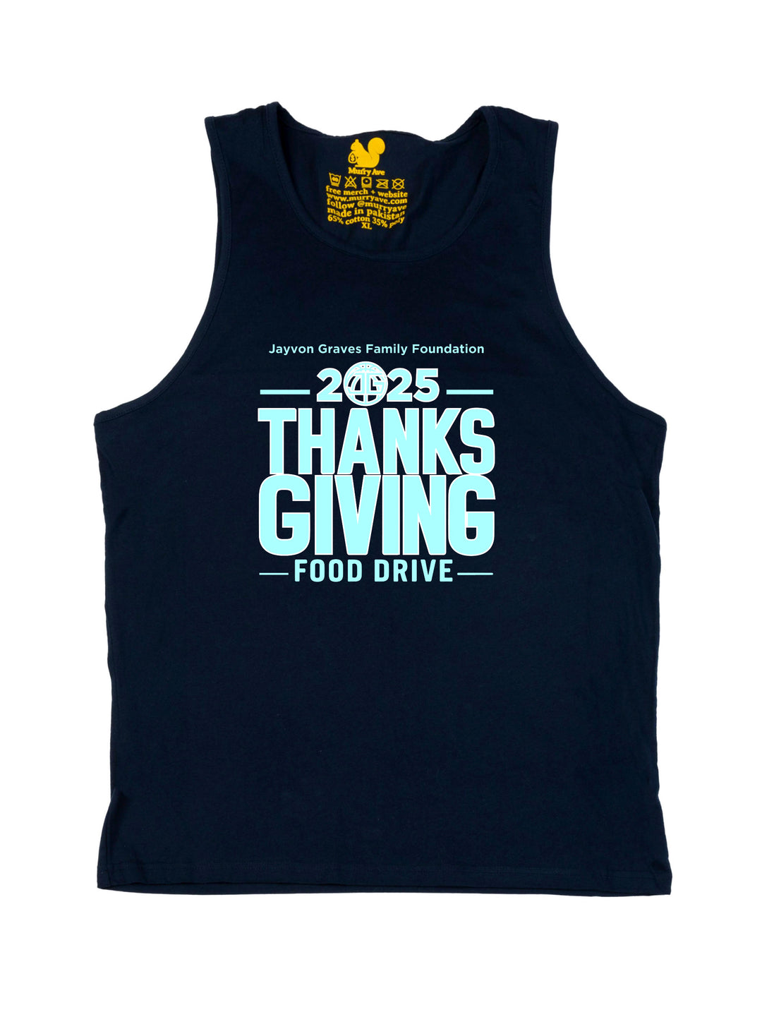 Jayvon Graves Foundation 2025 Thanks Giving Blue R Tank Top