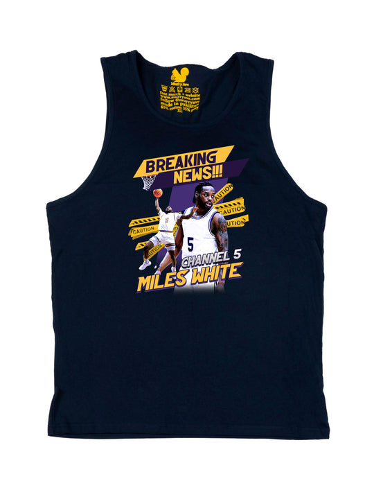 MIles White Collage Tank Top