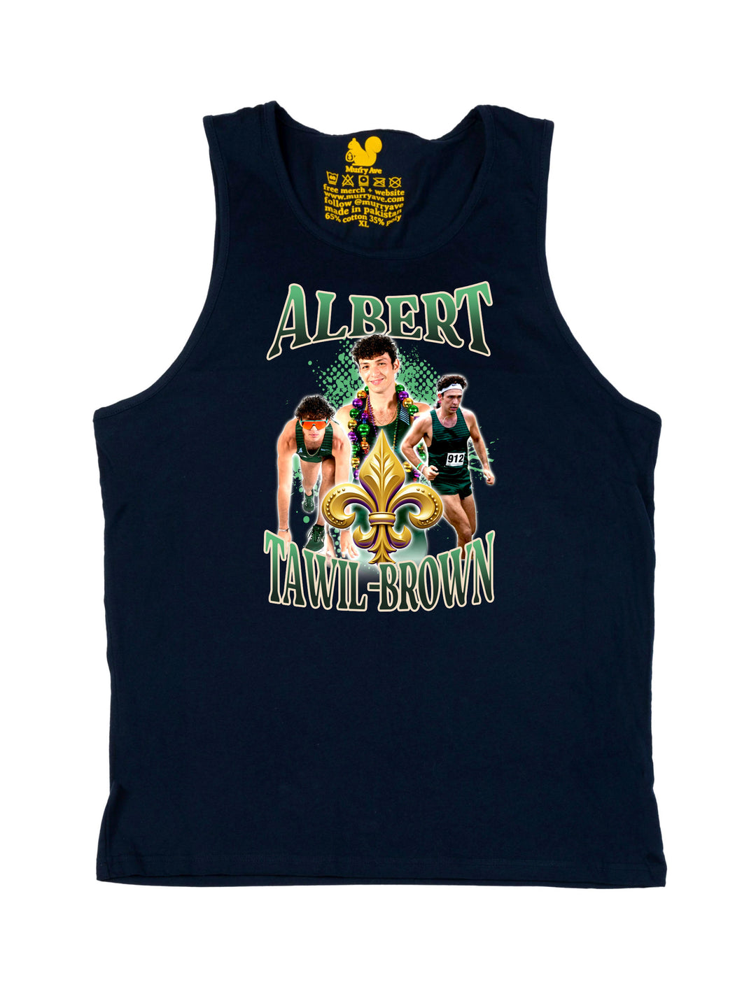 Albert Tawil Brown Collage Tank Top