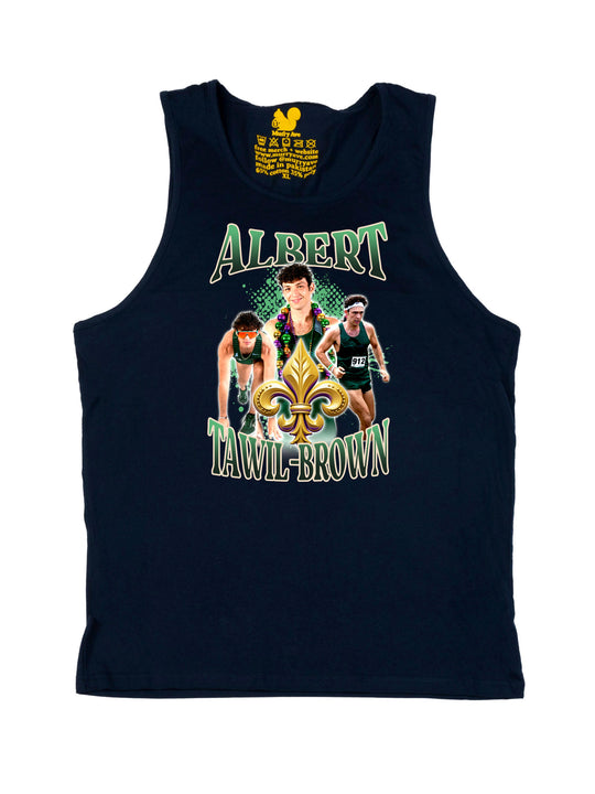 Albert Tawil Brown Collage Tank Top