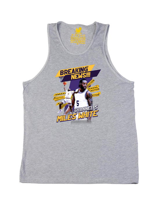 MIles White Collage Tank Top