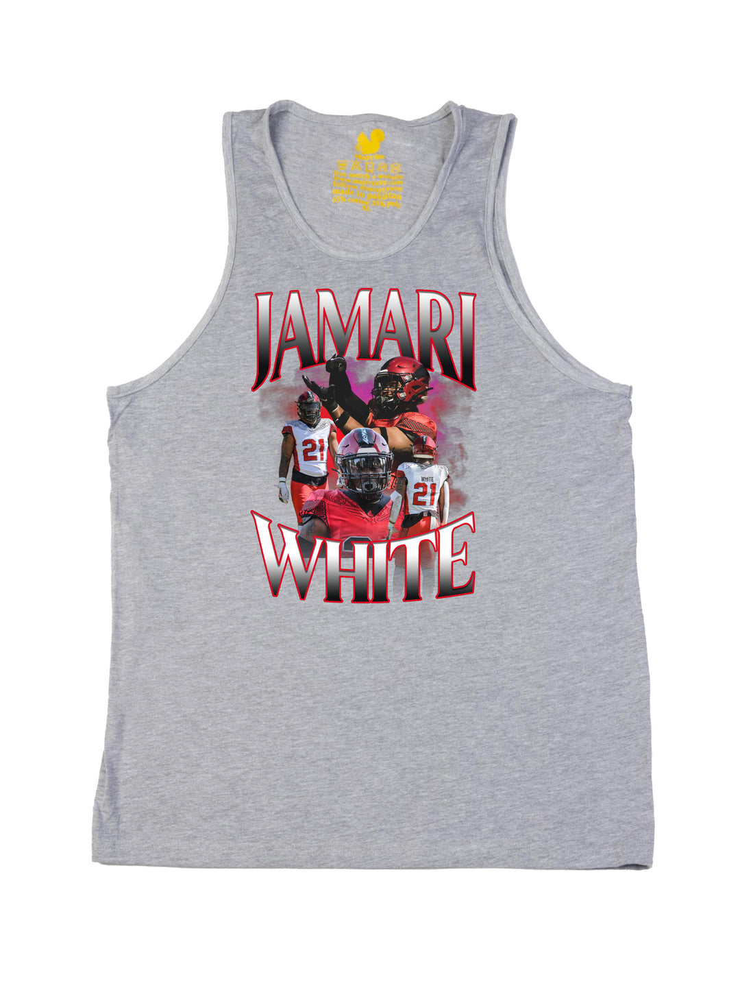 Jamari White Collage Tank Top