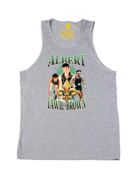 Albert Tawil Brown Collage Tank Top