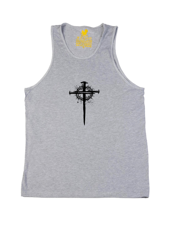 Cross with Crown Logo Black Tank Top