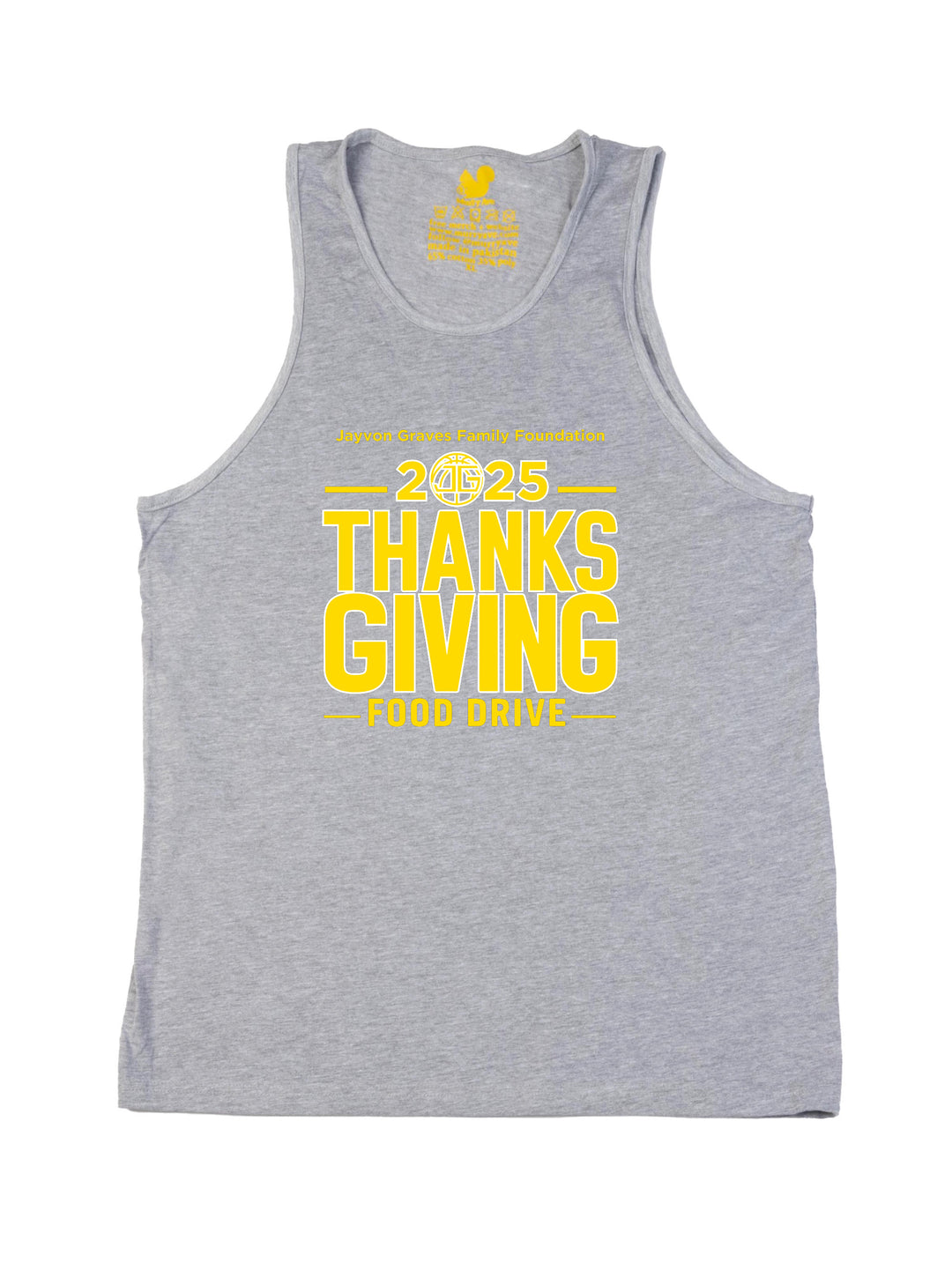 Jayvon Graves Foundation 2025 Thanks Giving Yellow R Tank Top