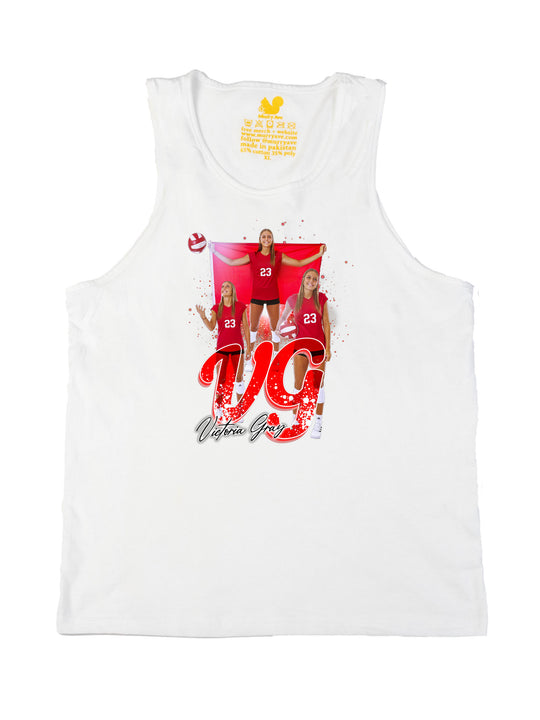 Victoria Gray Initials Tank Top