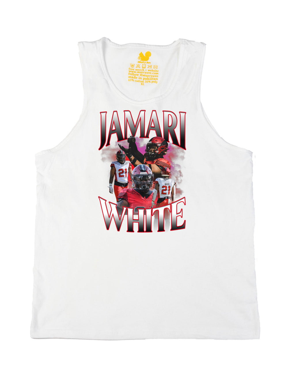 Jamari White Collage Tank Top