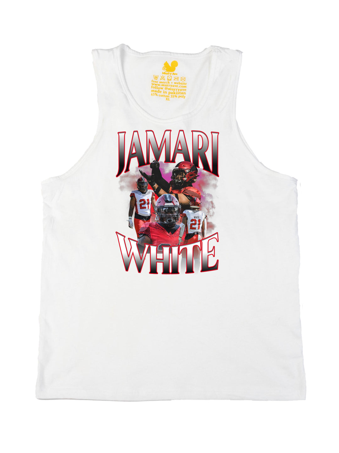 Jamari White Collage Tank Top