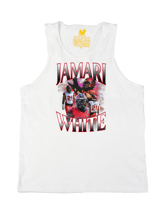 Jamari White Collage Tank Top