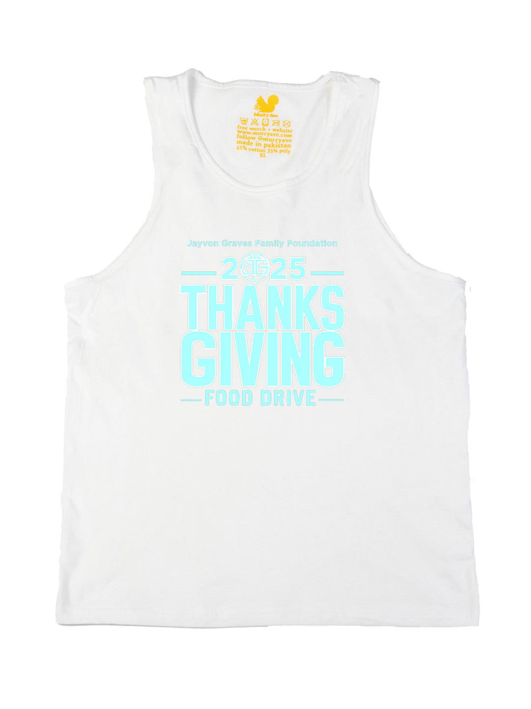 Jayvon Graves Foundation 2025 Thanks Giving Blue R Tank Top