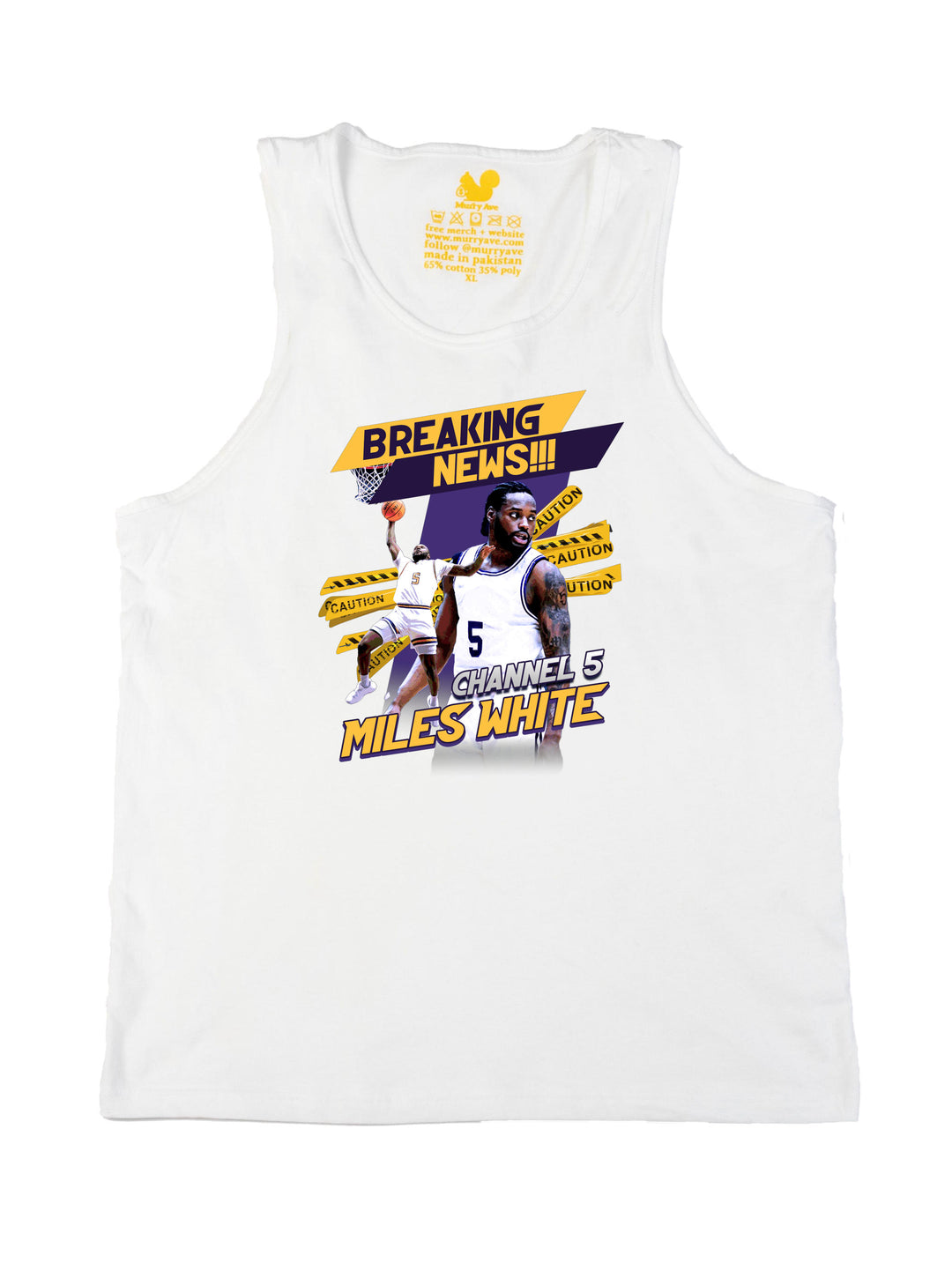 MIles White Collage Tank Top