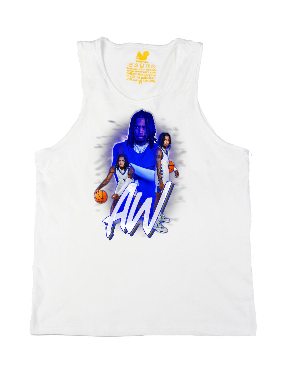 AJ White Collage Tank Top