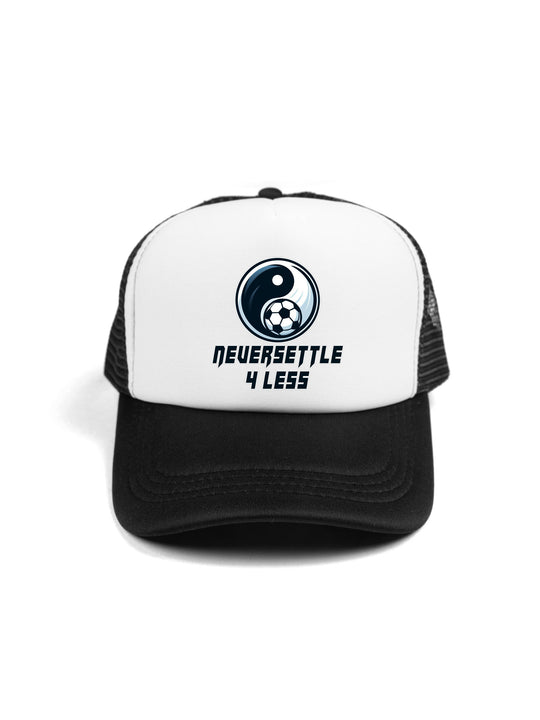 Never Settle 4 Less Logo Trucker Hat
