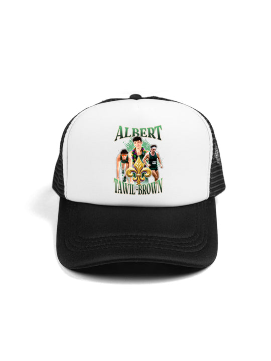Albert Tawil Brown Collage Trucker Hat