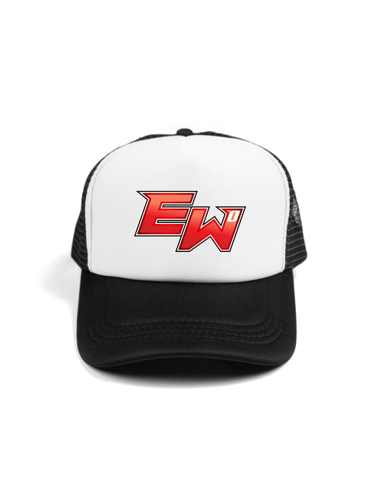 Elijah White Logo Trucker Hat