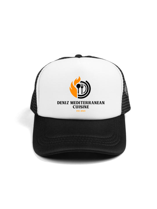 Deniz Mediterranean Cuisine Logo Trucker Hat