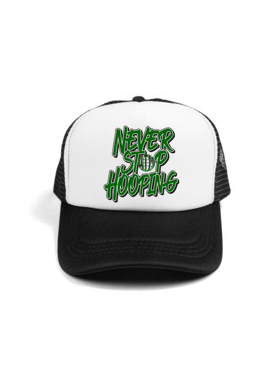 Never Stop Hooping Trucker Hat