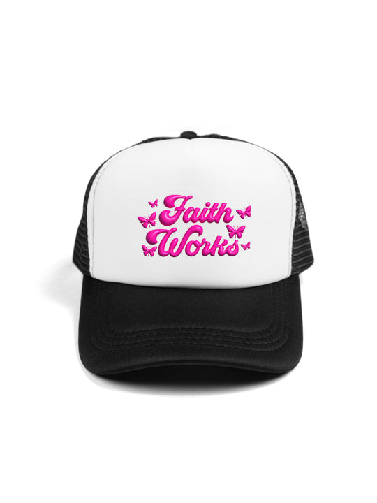 Faith Works Pink Trucker Hat
