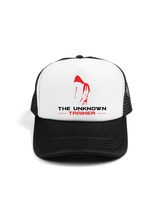 The Unknown Trainer Logo Black Trucker Hat
