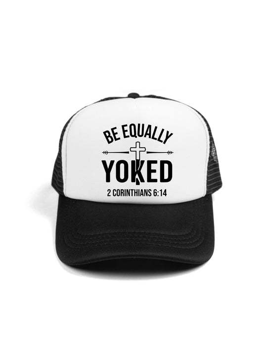 Be Equally Yoked Logo Black Trucker Hat