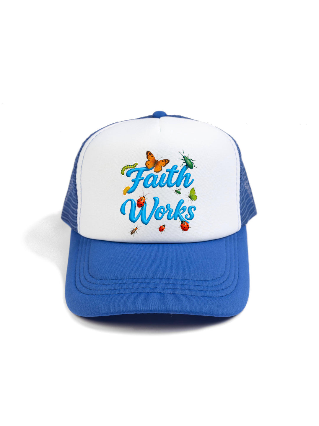 Faith Works Blue Trucker Hat