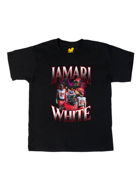 Jamari White Collage Youth T-Shirt